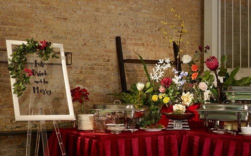 Ektory's event decorations includes real-feel floral arrangements 