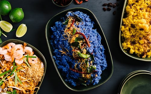 Nara Thai Catering's Thai Herbs Blue Fried Rice