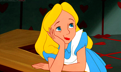 gif of a bored alice in wonderland